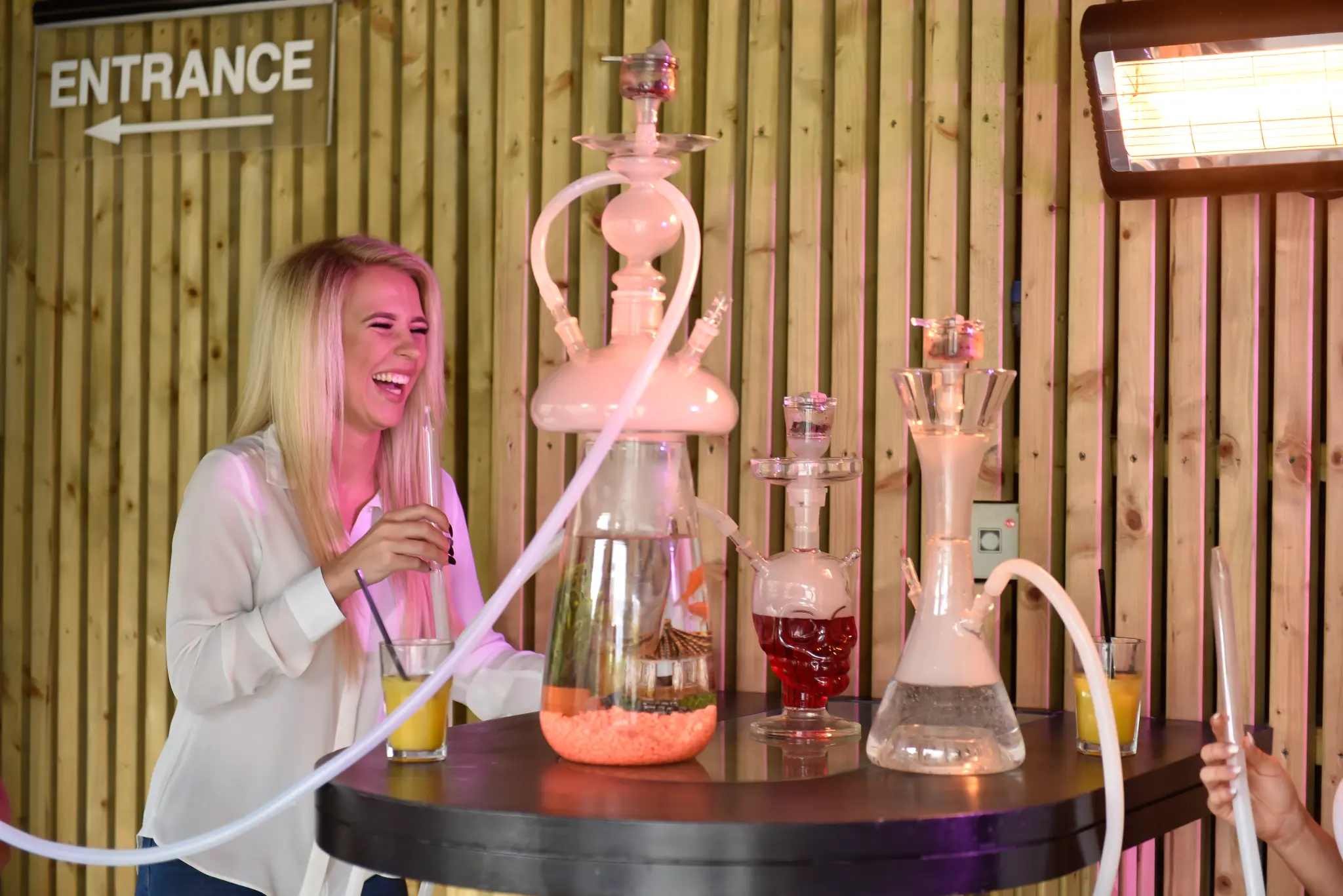 Premium shisha setup at event with luxury pipes and professional service